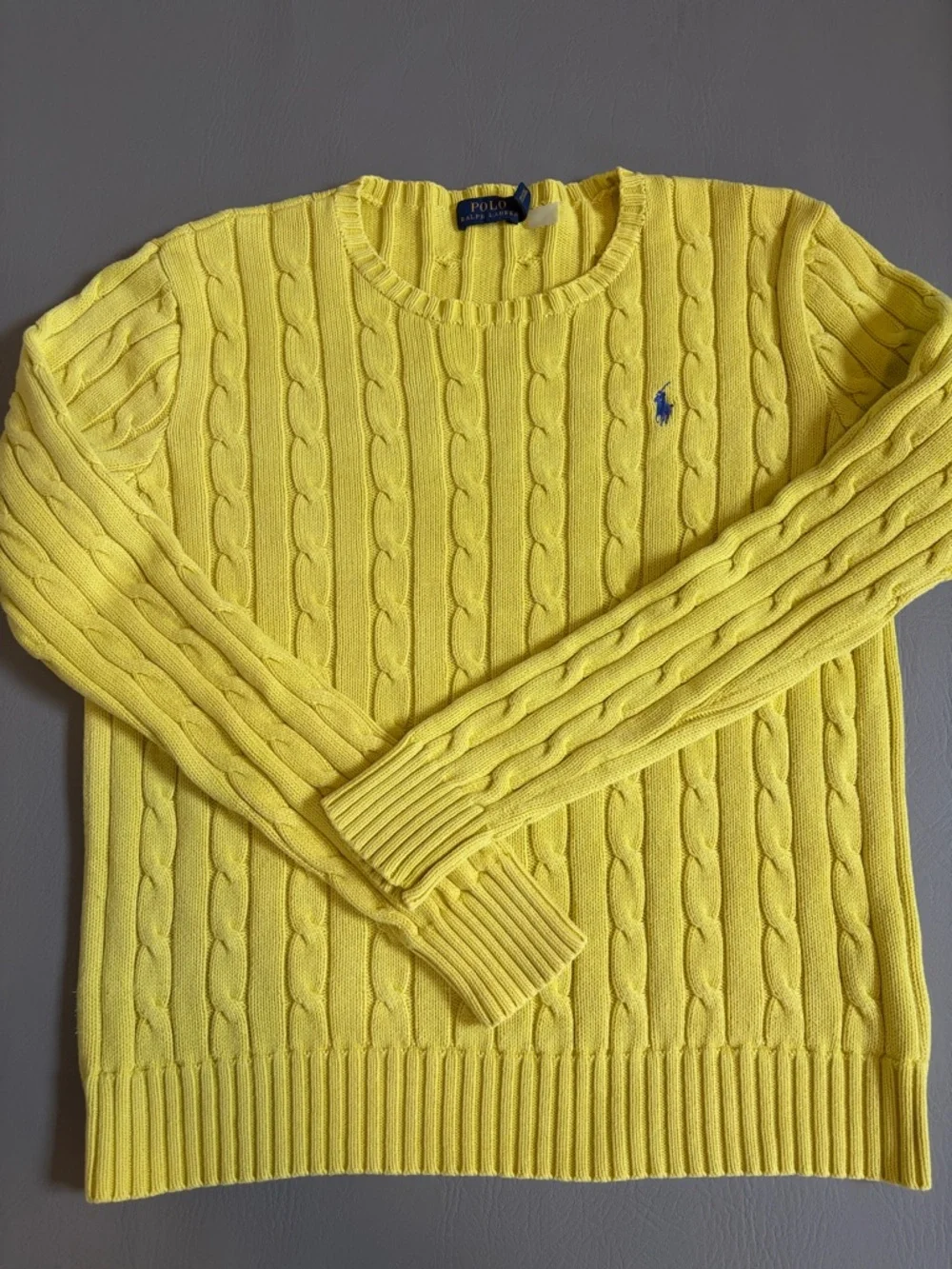 Polo Ralph Lauren Women’s Knit Sweater Yellow Crewneck size Medium - Picture 11 of 12